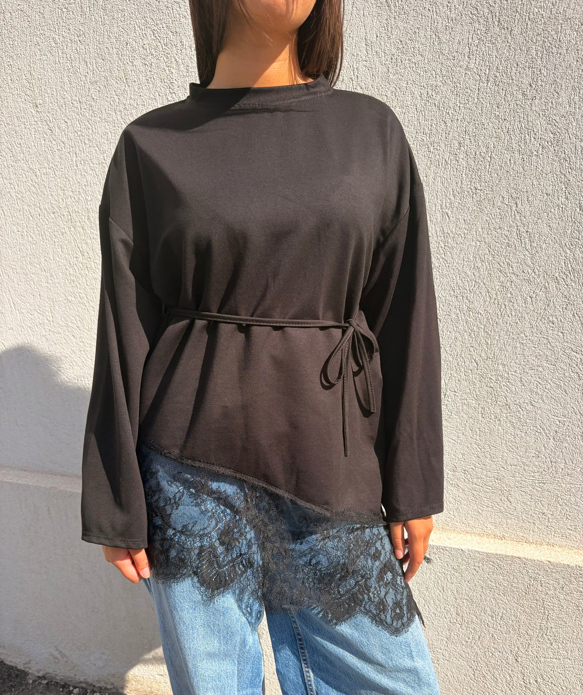 Top dentelle Mia noir
