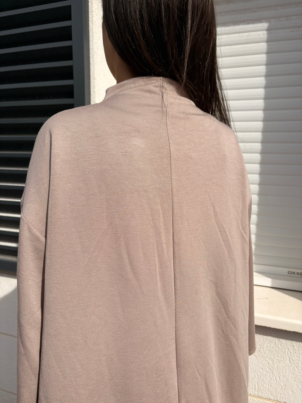 Robe col montant Nour taupe