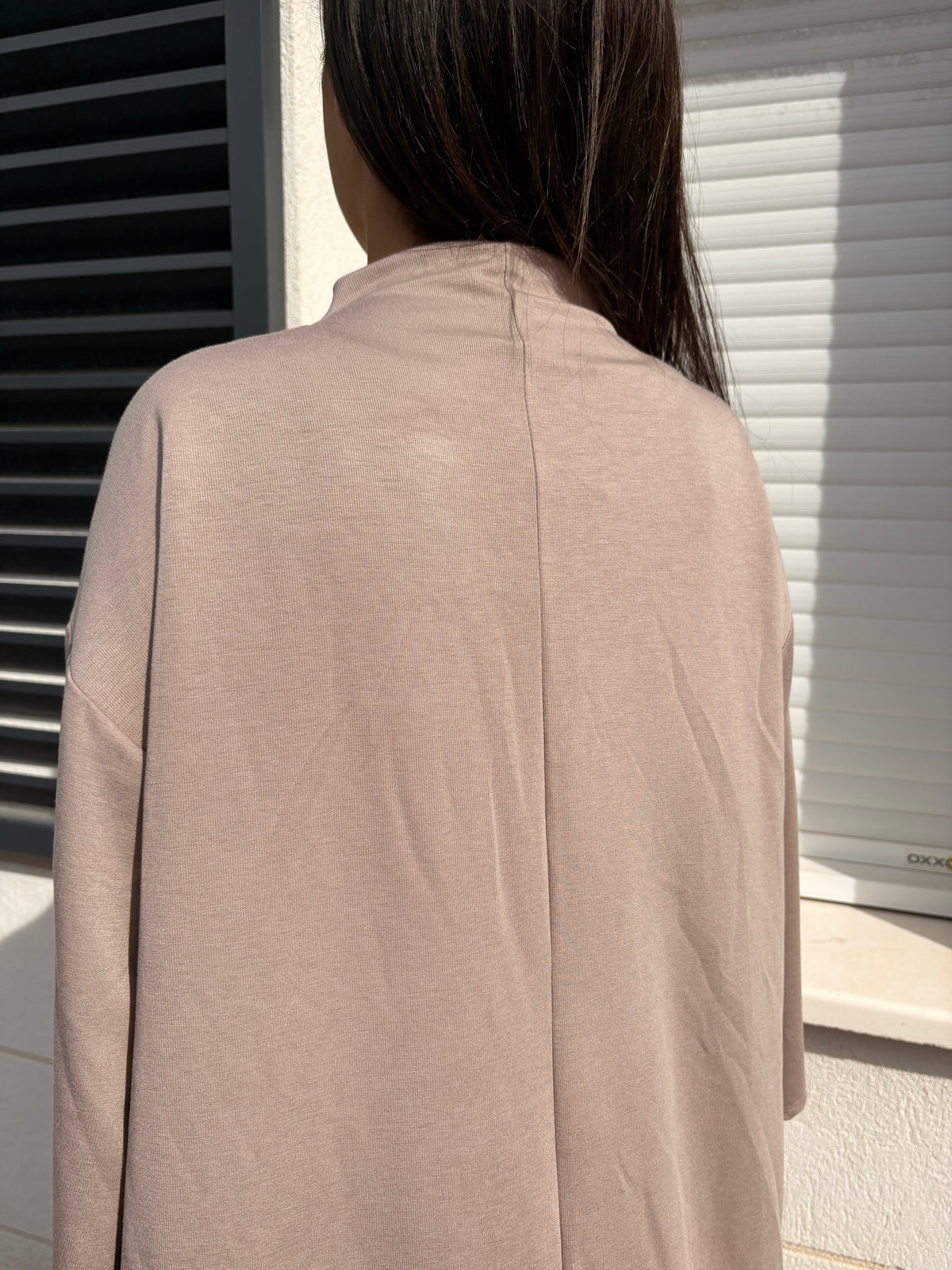 Robe col montant Nour taupe