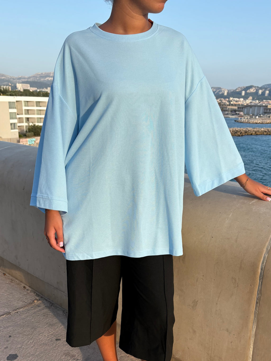 Top transbronzant Lina Bleu ciel
