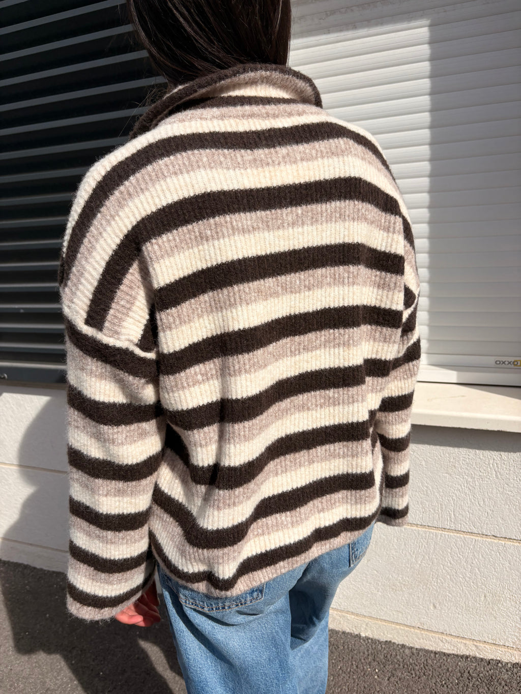 Gilet rayé Alma beige
