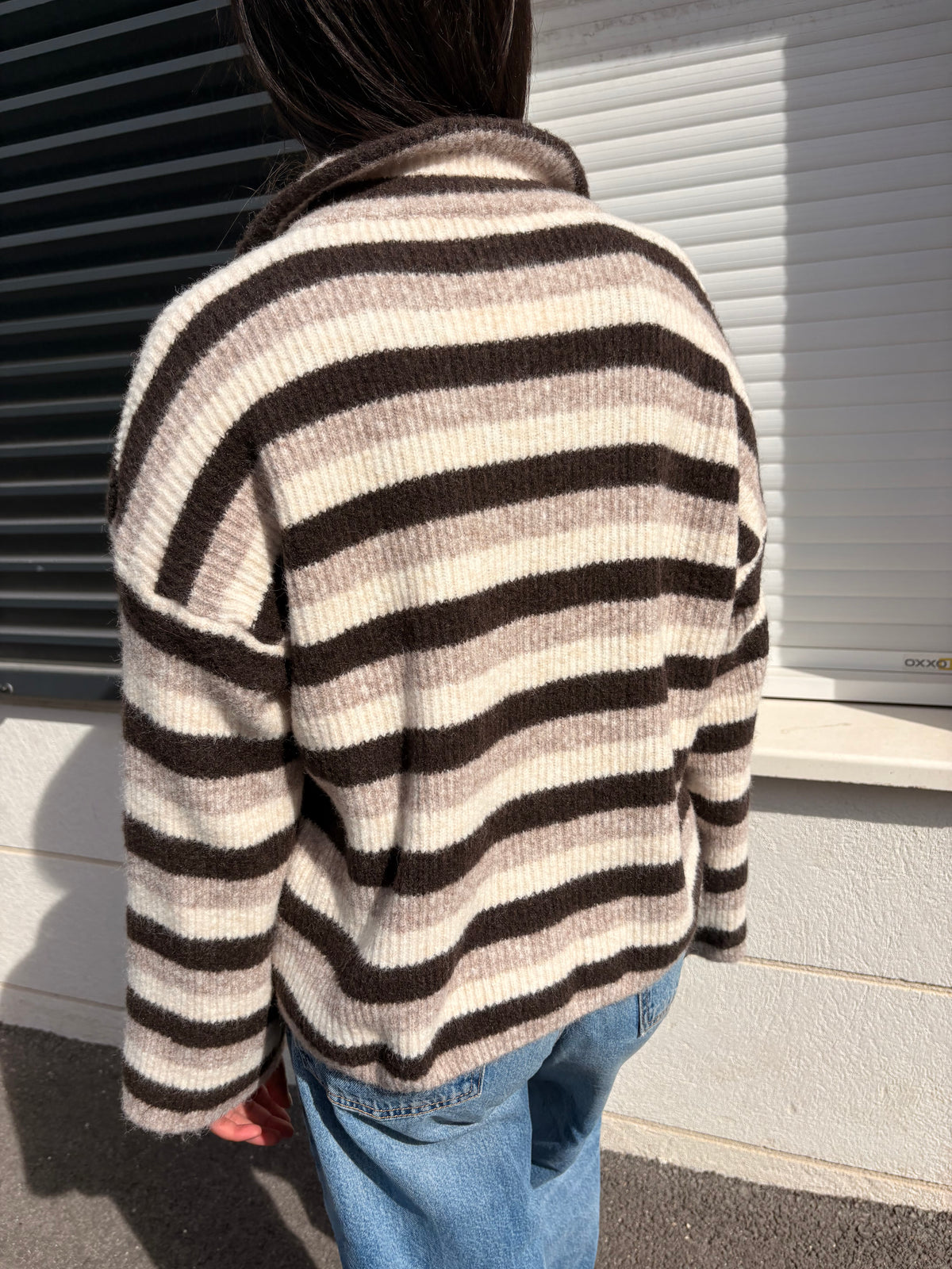 Gilet rayé Alma beige