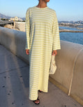 Robe tee-shirt rayée Vert d'eau