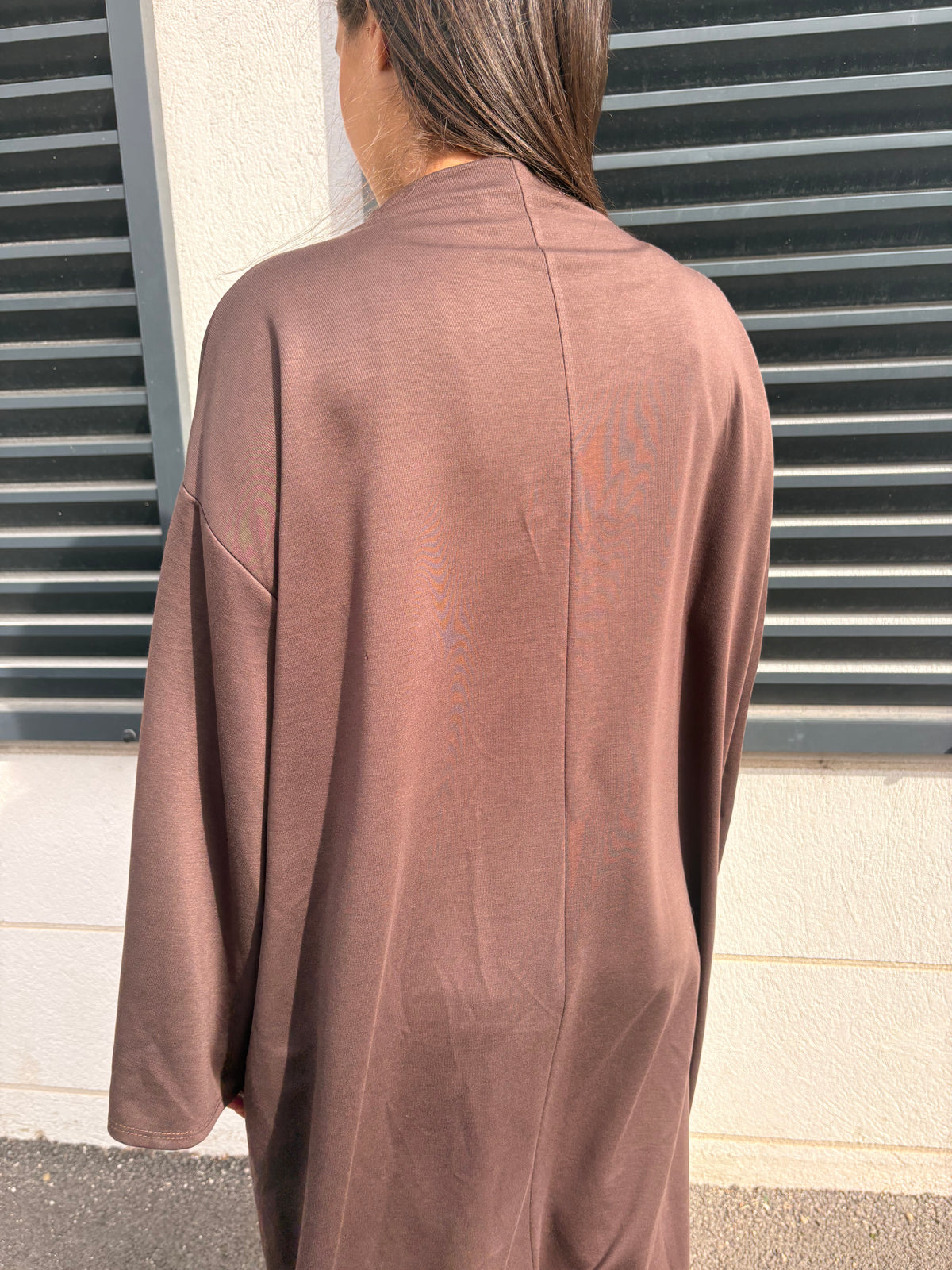 Robe col montant Nour chocolat