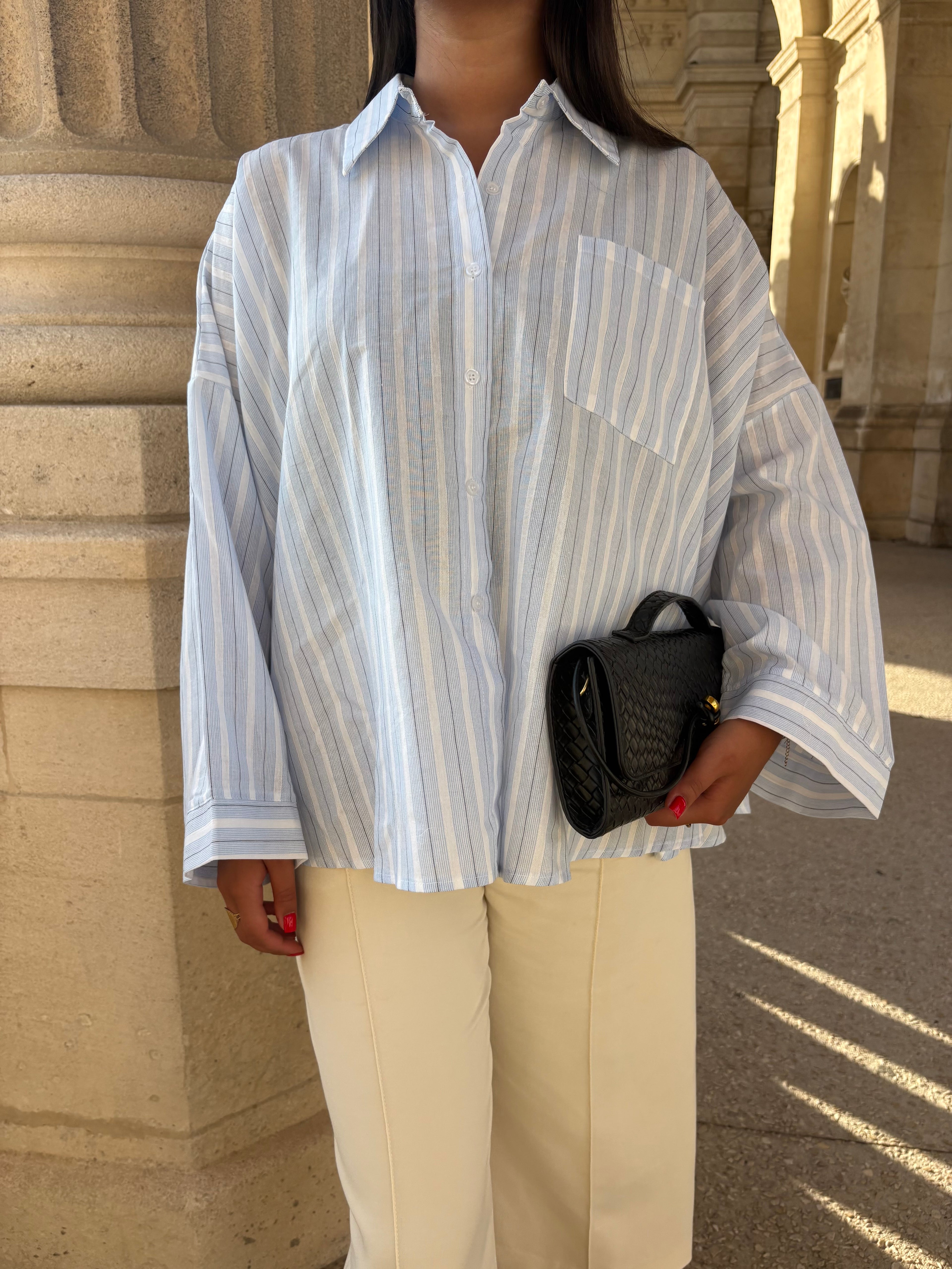 Chemise rayée Dina Bleu ciel