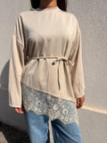 Top dentelle Mia beige