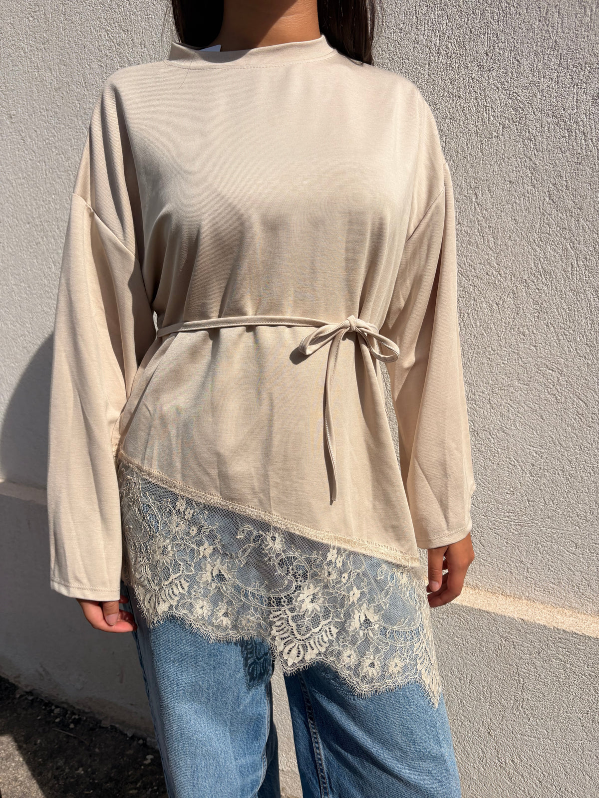Top dentelle Mia beige