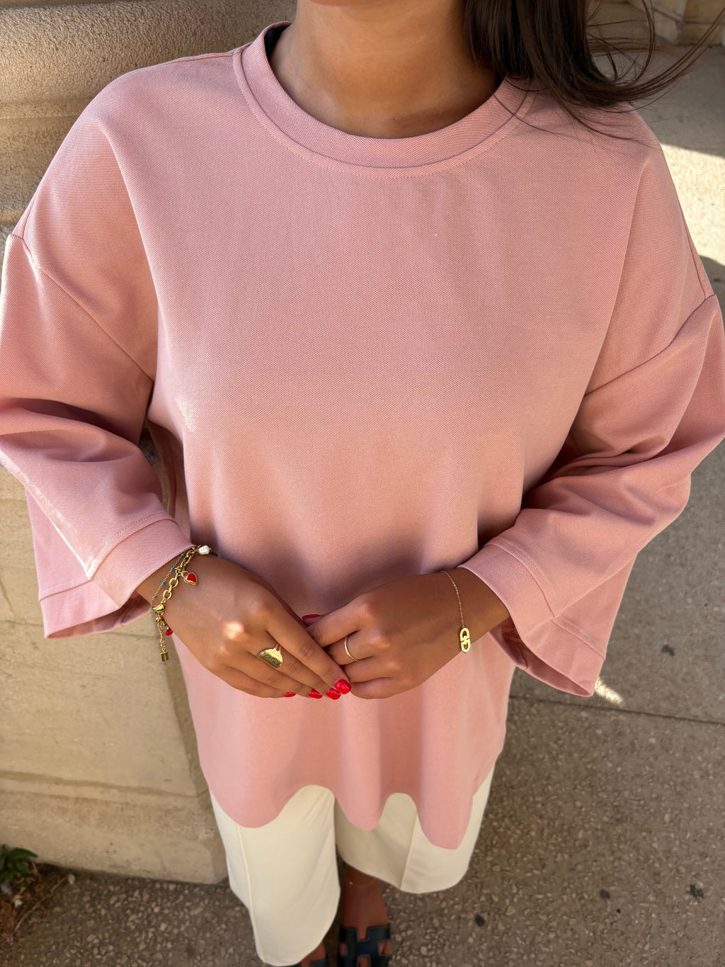 Top transbronzant Lina Rose poudré