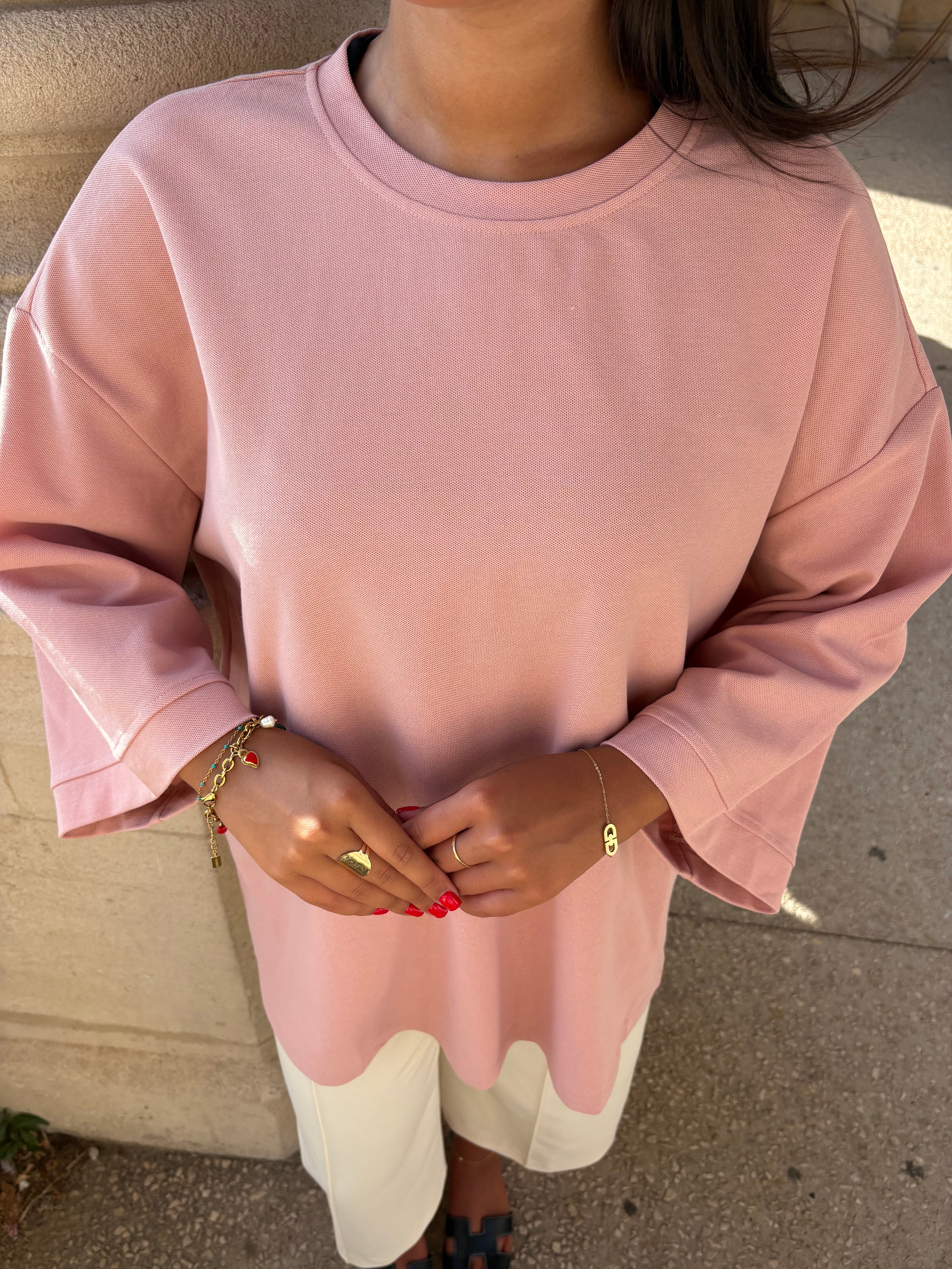 Top transbronzant Lina Rose poudré