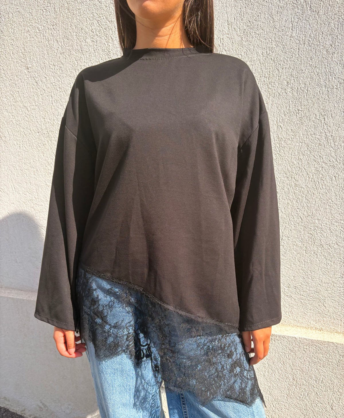 Top dentelle Mia noir