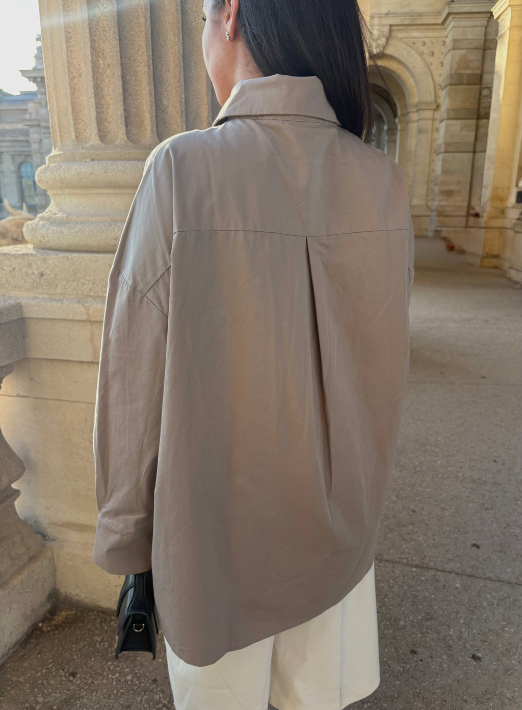 Chemise cache-cœur Maya Taupe