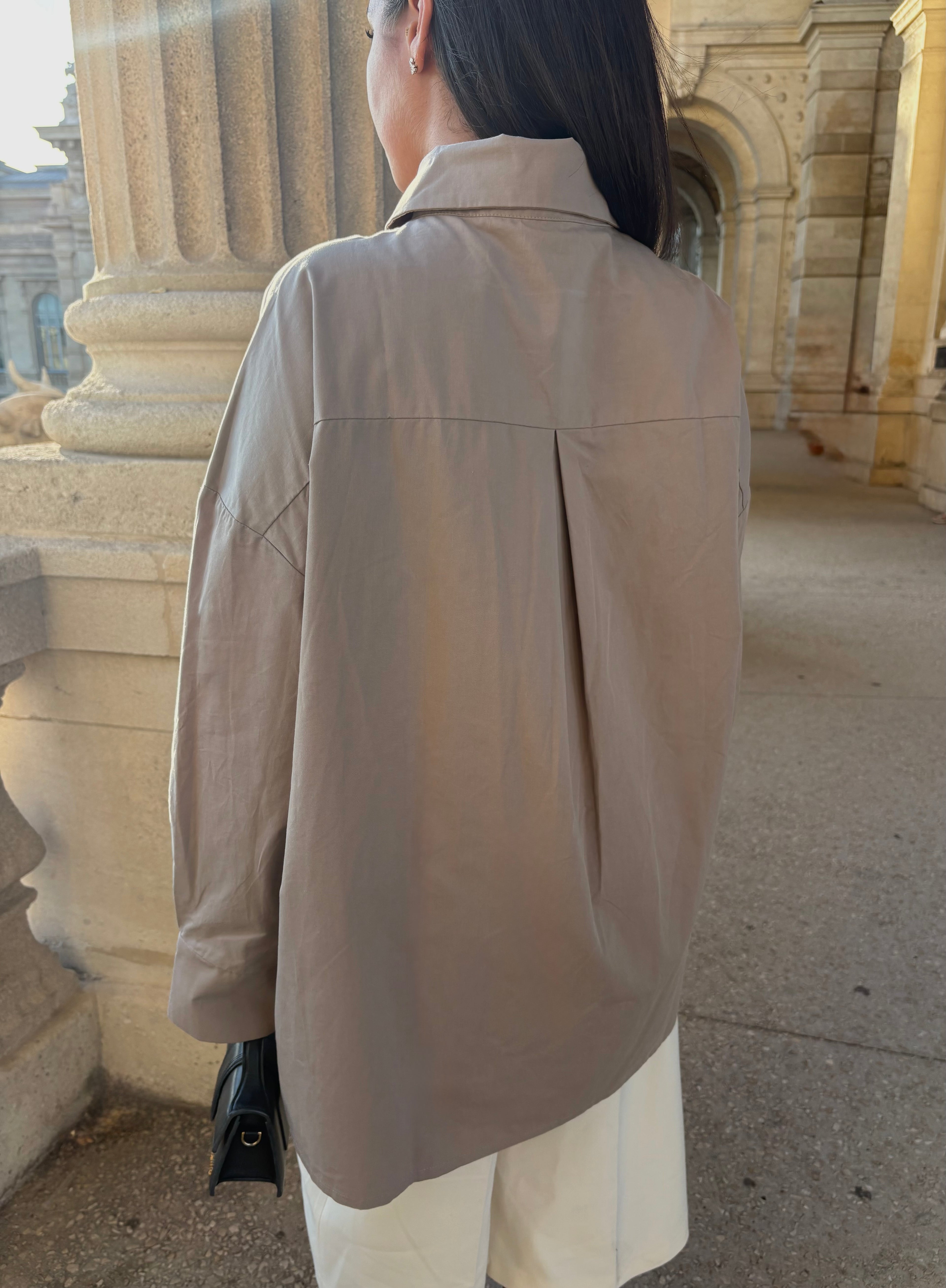 Chemise cache-cœur Maya Taupe