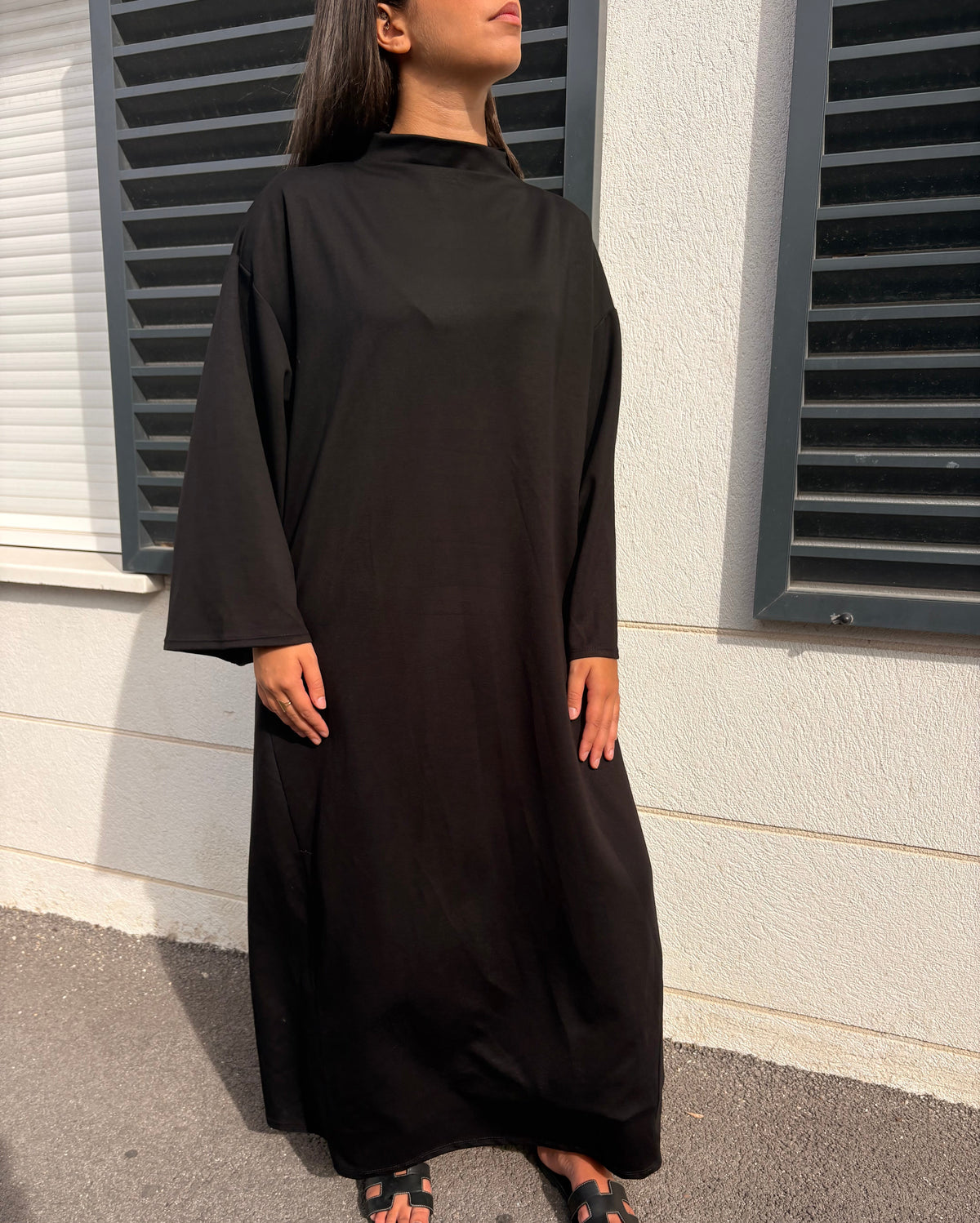 Robe col montant Nour noir