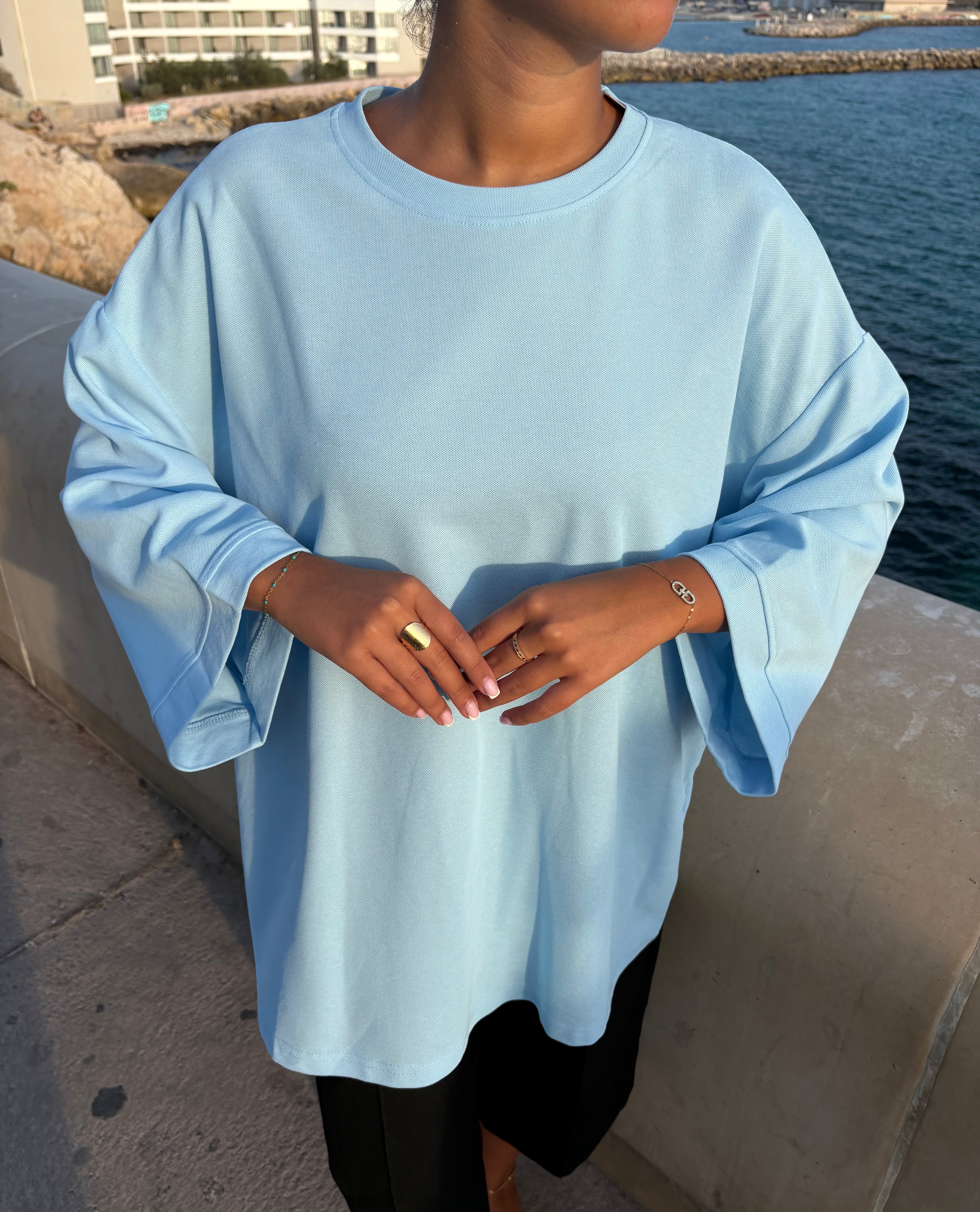 Top transbronzant Lina Bleu ciel