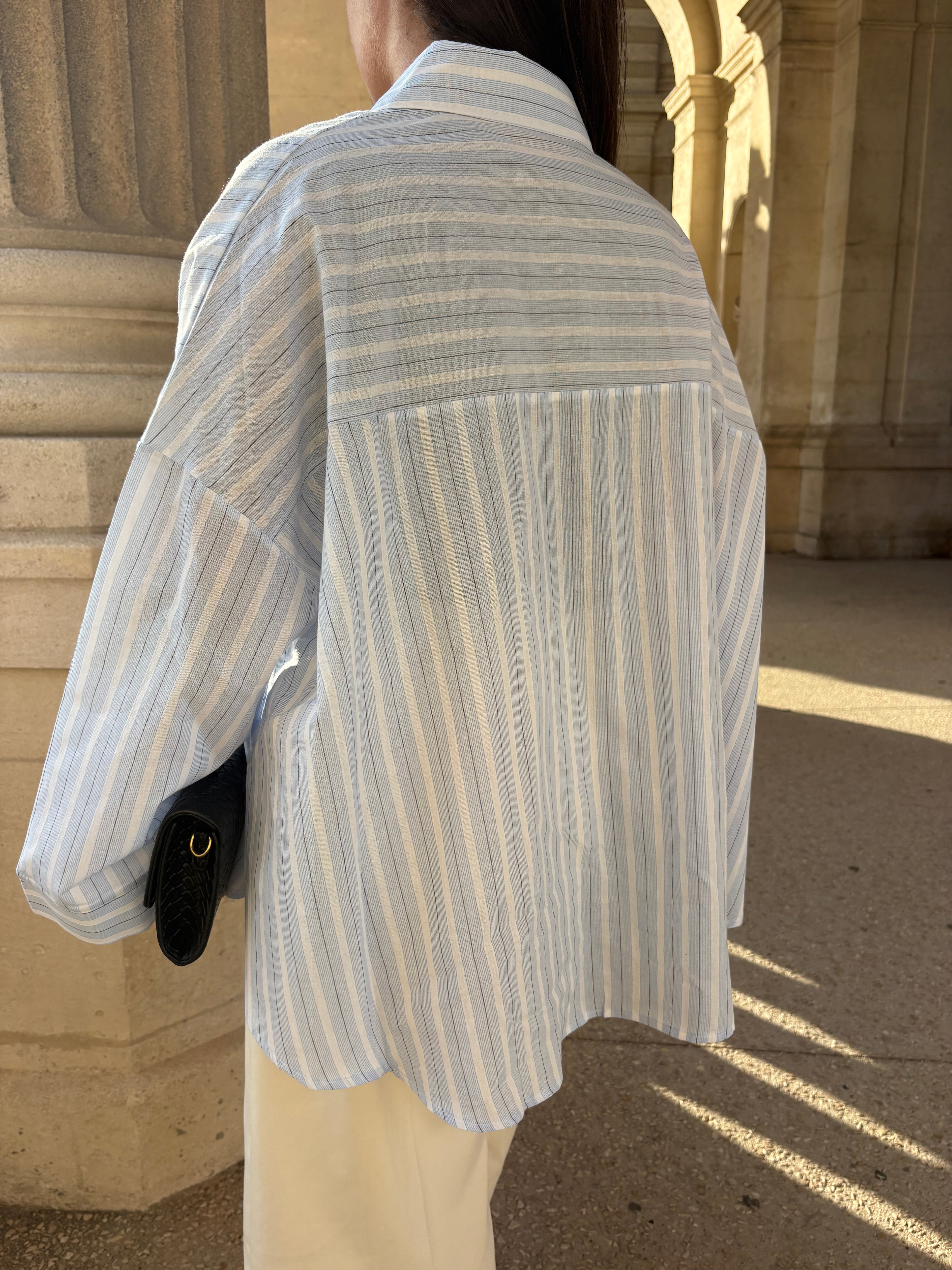 Chemise rayée Dina Bleu ciel