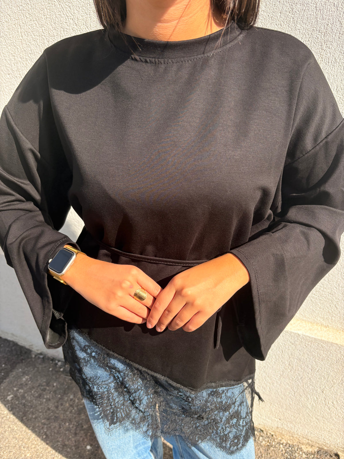 Top dentelle Mia noir