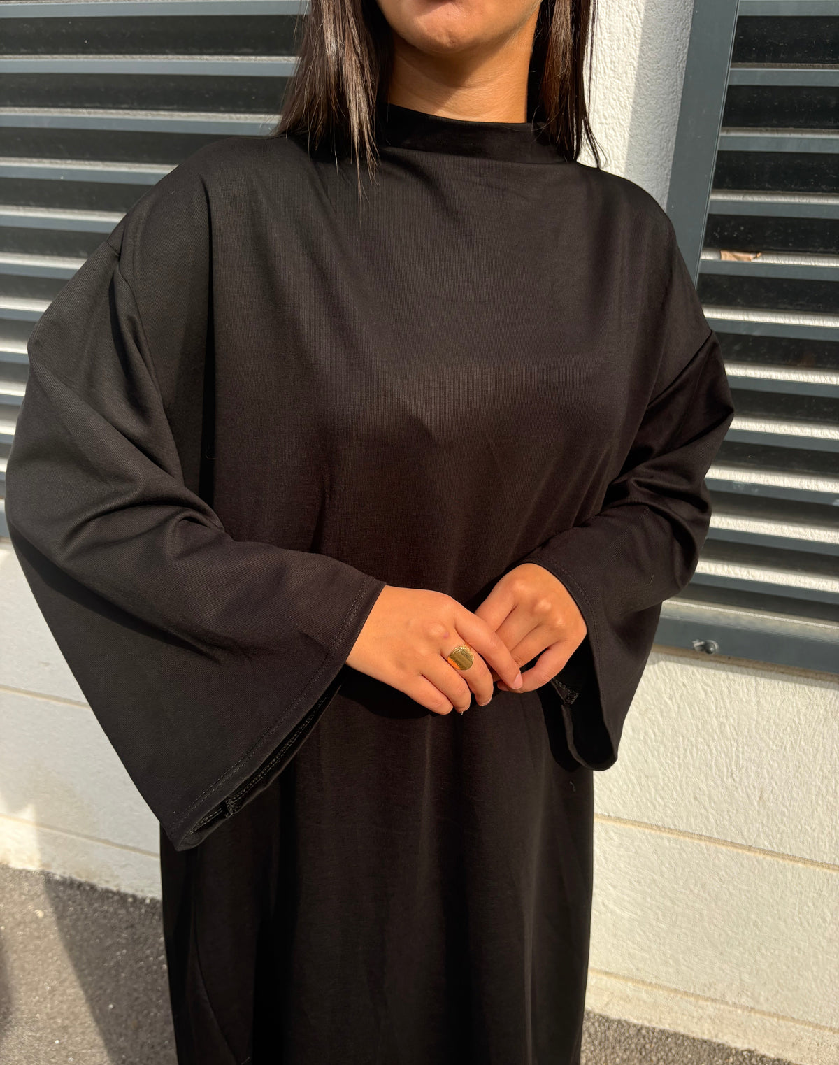 Robe col montant Nour noir