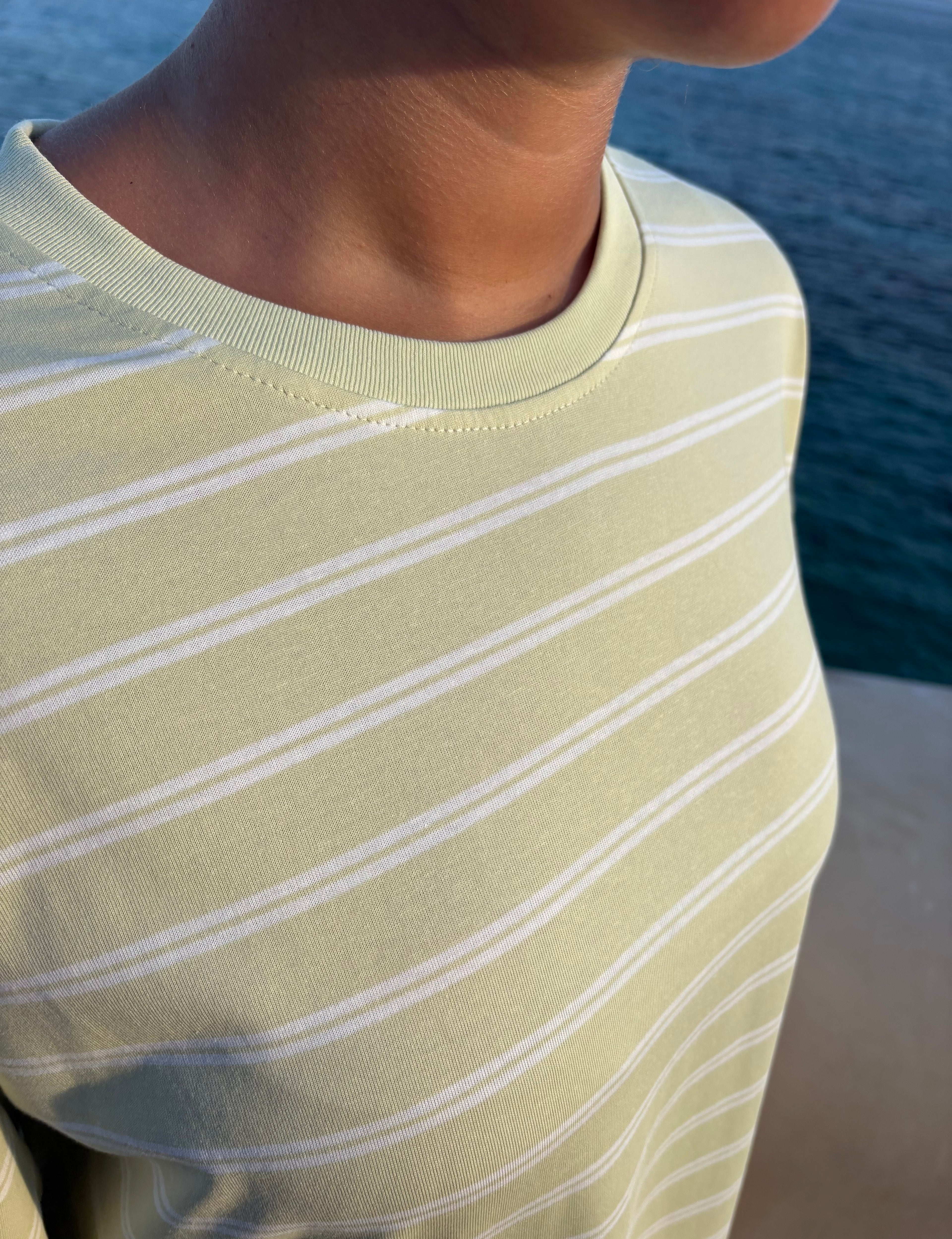 Robe tee-shirt rayée Vert d'eau