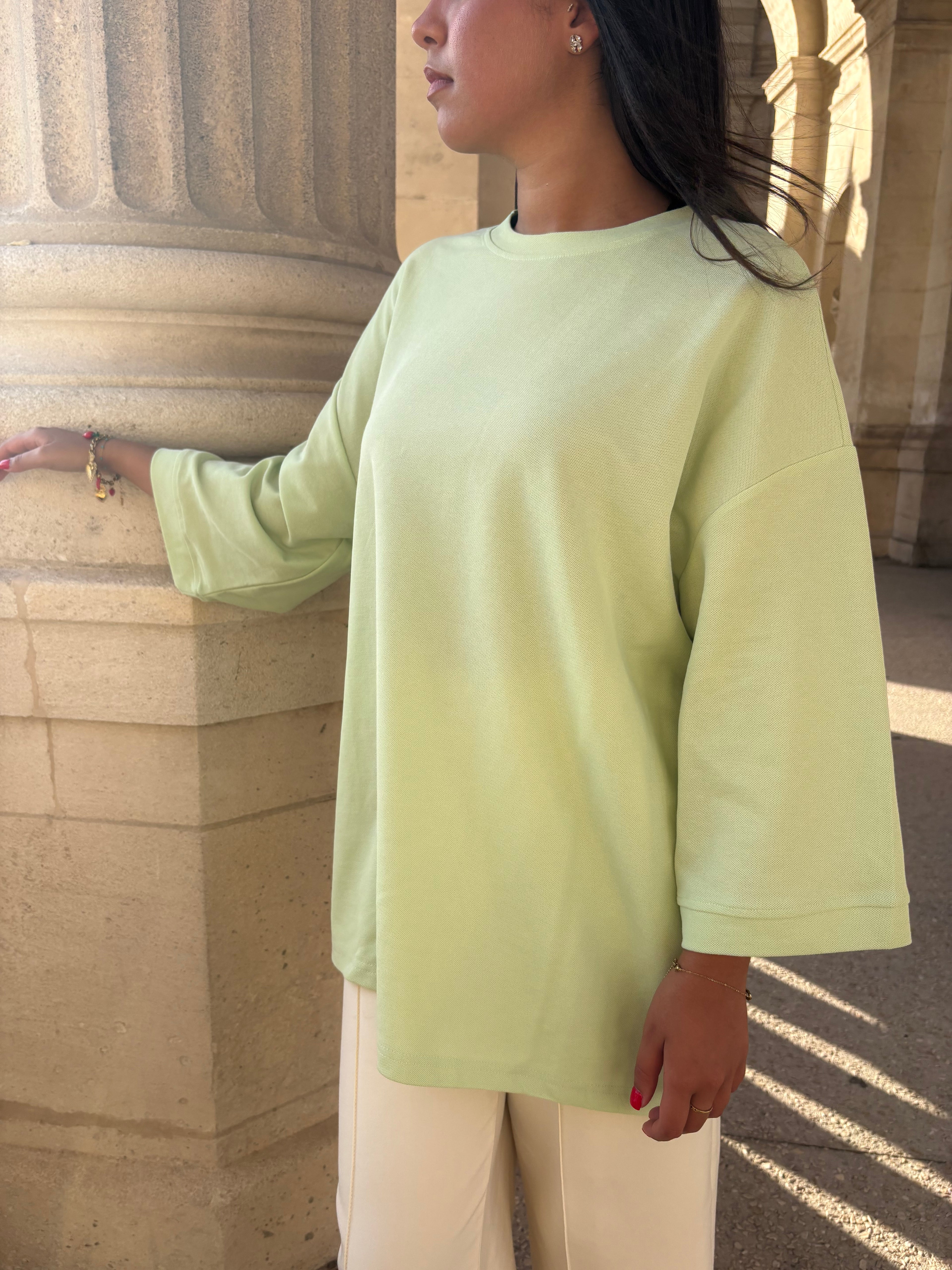 Top transbronzant Lina Pistache