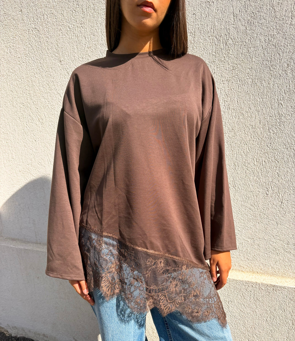 Top dentelle Mia chocolat