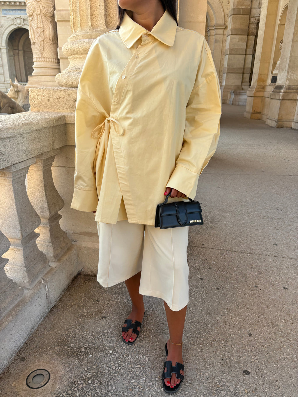 Chemise cache-cœur Maya Jaune clair