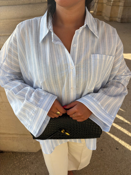 Chemise rayée Dina Bleu ciel