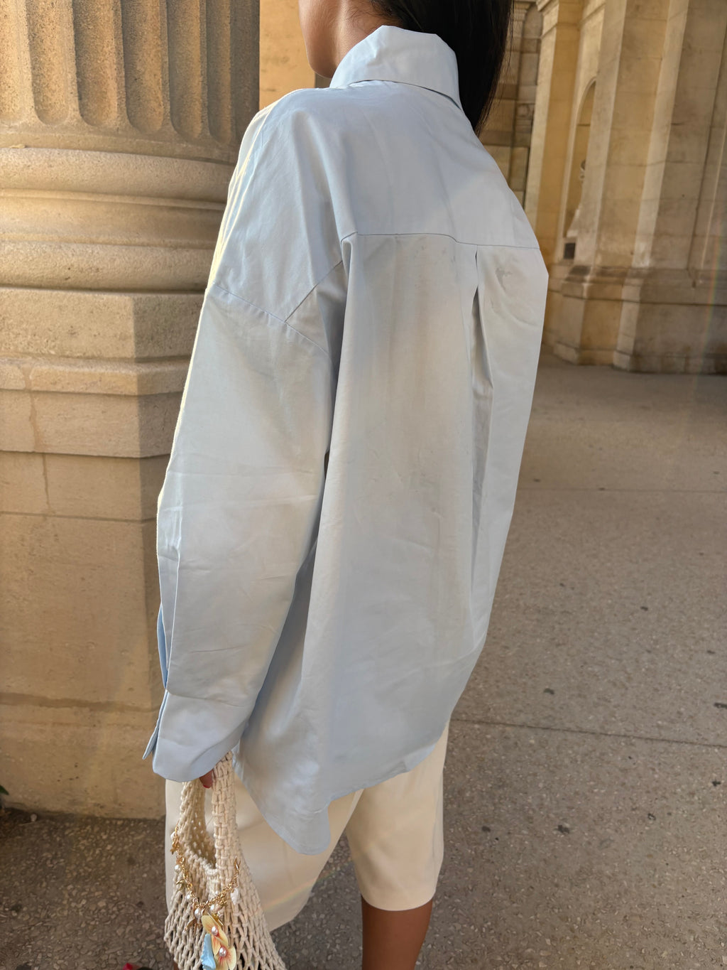 Chemise cache-cœur Maya Bleu ciel