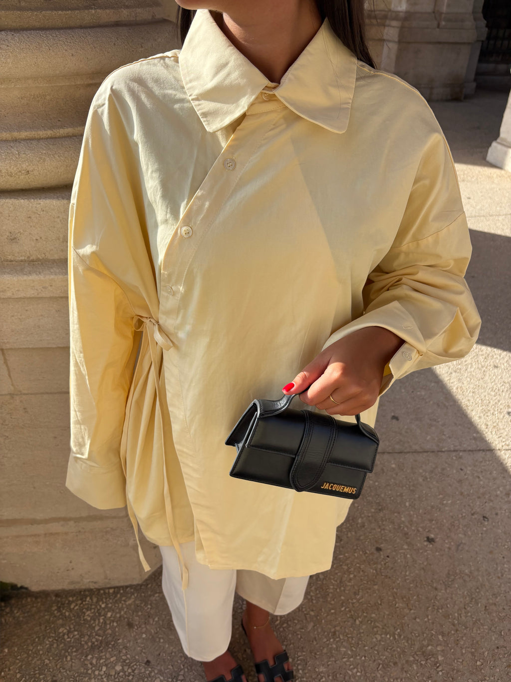 Chemise cache-cœur Maya Jaune clair