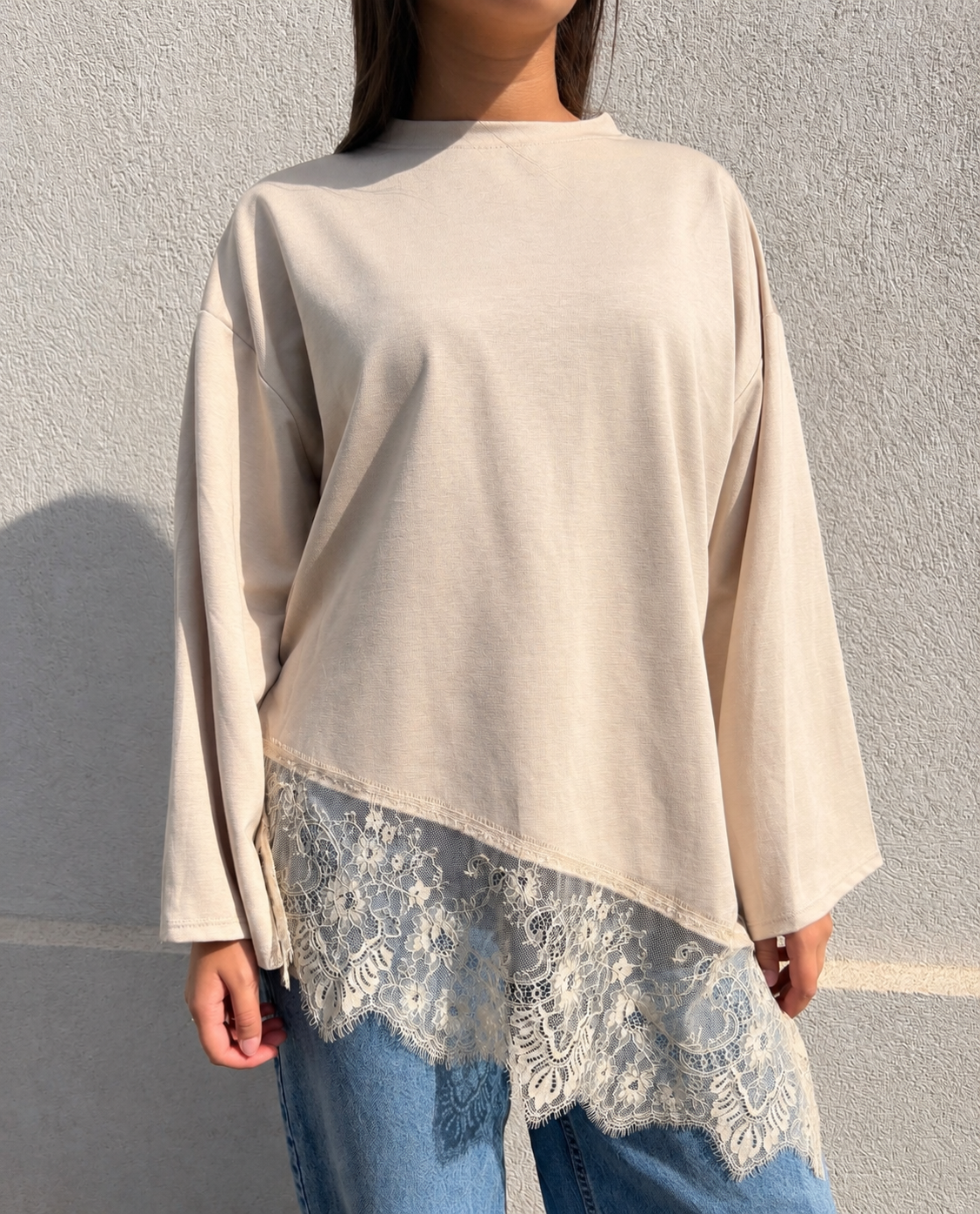 Top dentelle Mia beige