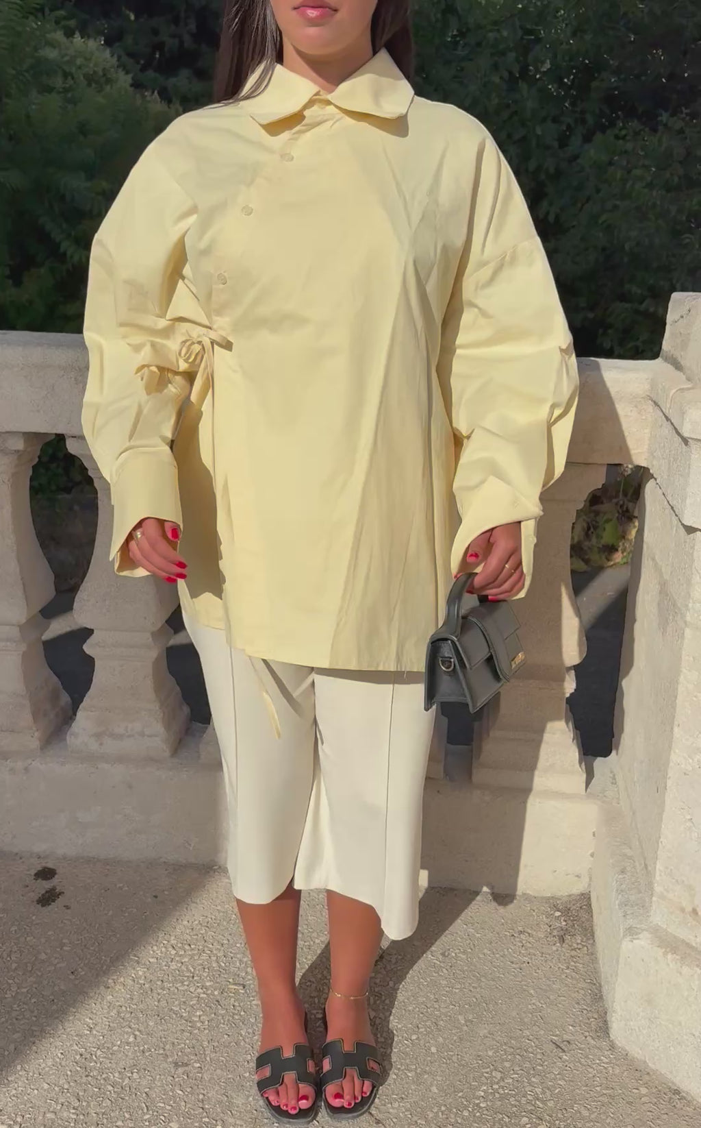 Chemise cache-cœur Maya Jaune clair