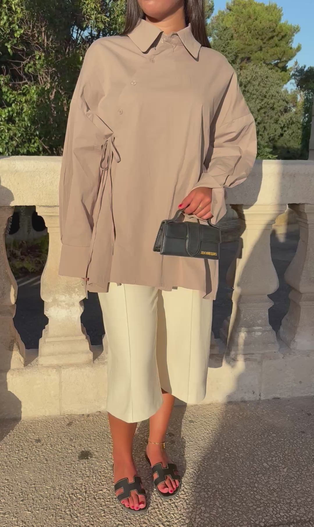 Chemise cache-cœur Maya Taupe